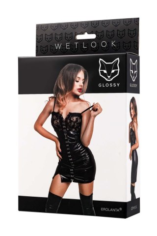 Sukienka Glossy Nelly wetlook czarna L