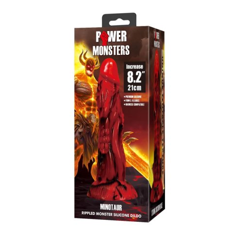 Power Monsters Minotaur - 21 cm Rippled Monster Silicone Dildo