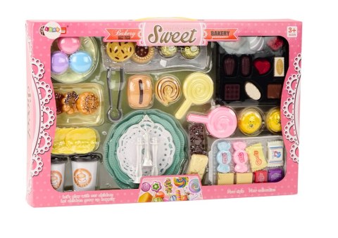 ?Cukiernia Kawiarnia Zestaw Słodycze Figurki Kawa Ciasto 50 ele. LEAN TOYS