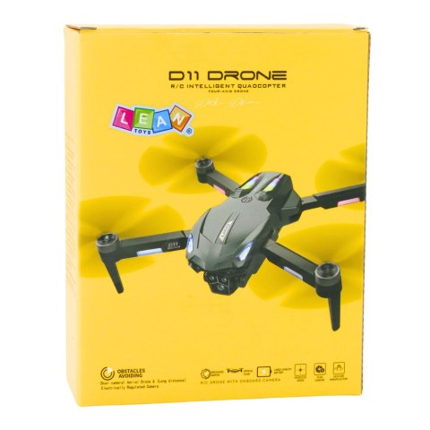 Dron D11 Zdalnie Sterowany Kamera HD WIFI Sterowanie Gestami Pilot Żółty LEAN TOYS