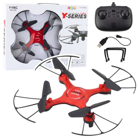 Dron Y20 UFO Zdalnie Sterowany Światła Obrót 360° Czerwony LEAN TOYS