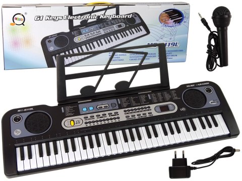 Keyboard z Mikrofonem Instrument Muzyczny Czarny LEAN TOYS