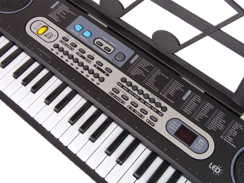 Keyboard z Mikrofonem Instrument Muzyczny Czarny LEAN TOYS