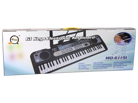 Keyboard z Mikrofonem Instrument Muzyczny Czarny LEAN TOYS