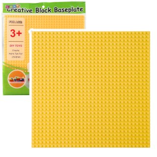 Płyta Plansza Konstrukcyjna Do Klocków Budowania Żółta 25,5x25,5 cm LEAN TOYS