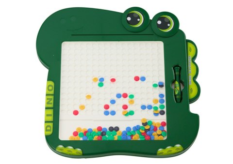 Tablica Magnetyczna Edukacyjna Dinozaur Pad Układanka Zielona Koraliki LEAN TOYS