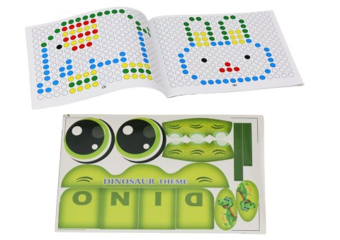 Tablica Magnetyczna Edukacyjna Dinozaur Pad Układanka Zielona Koraliki LEAN TOYS
