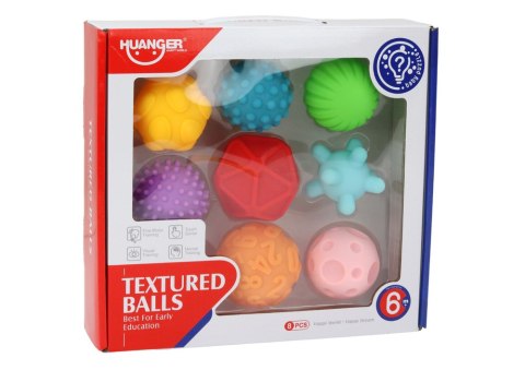 Zestaw Piłeczek Sensorycznych Różne Tekstury 8 Sztuk Kolorowe LEAN TOYS