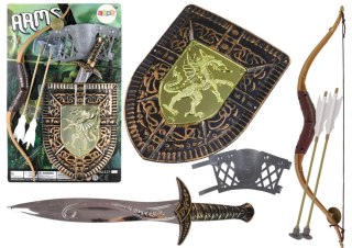 Zestaw Rycerza Łuk Miecz Tarcza Kostium Rycerski LEAN TOYS