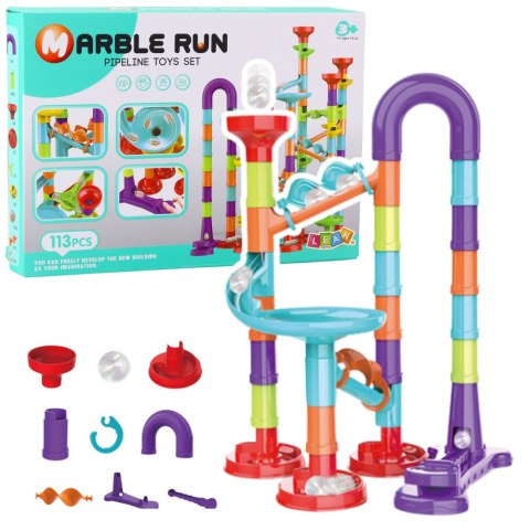 Zestaw Tor Dla Kulek Kulkodrom Zjeżdżalnie Kolorowa Konstrukcja LEAN TOYS