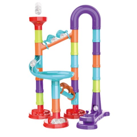 Zestaw Tor Dla Kulek Kulkodrom Zjeżdżalnie Kolorowa Konstrukcja LEAN TOYS