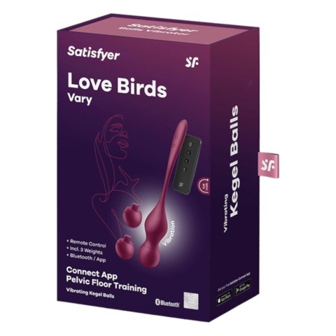 Wibrujące kulki Satisfyer Love Birds Vary z aplikacją i pilotem