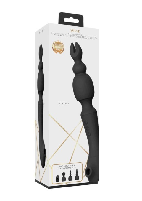 Stymulator łechtaczki Vive Nami czarny silikonowy USB