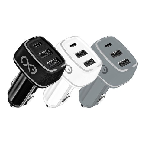EXC Mobile ładowarka samochodowa LIGHT, 2xUSB+PD, 35W, kolor mix Orno