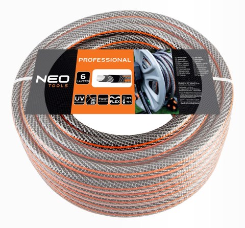Wąż ogrodowy 1/2" x 50 m, 6-warstwowy NEO PROFESSIONAL NEO TOOLS