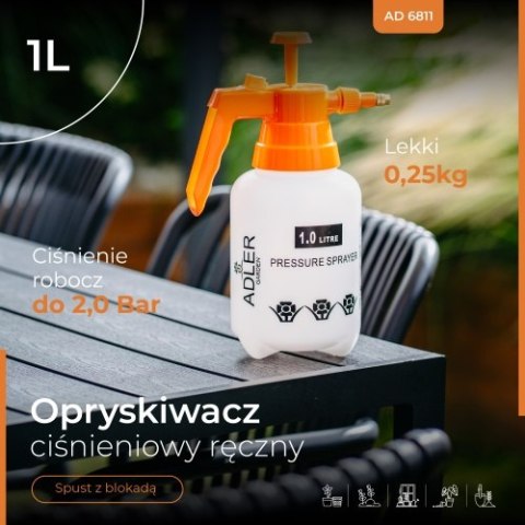 AD 6811 Opryskiwacz ciśnieniowy ręczny | 1 litr ADLER