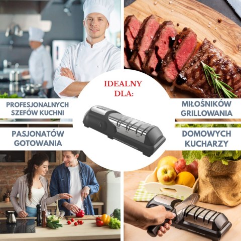 Elektryczna diamentowa ostrzałka do noży, precyzyjne ostrzenie i polerowanie noży kuchennych, klausberg, kb-7945 Klausberg