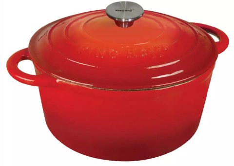 Garnek z pokrywą żeliwo śr.24cm 4l czerwony kinghoff KINGHoff