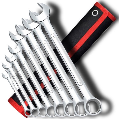 Klucze płasko-oczkowe 8-24mm płaskie 8 elementów zestaw RTO