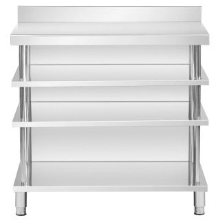 Stół blat barowy roboczy gastronomiczny z rantem 4 półki STAL 100 x 30 x 105 cm