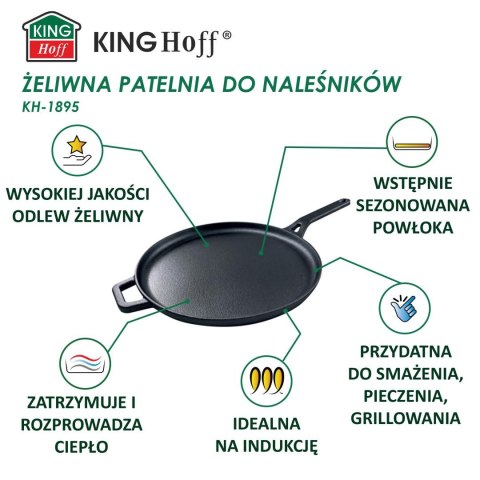 Żeliwna patelnia do naleśników, śr.29cm, kinghoff, kh-1895 KINGHoff