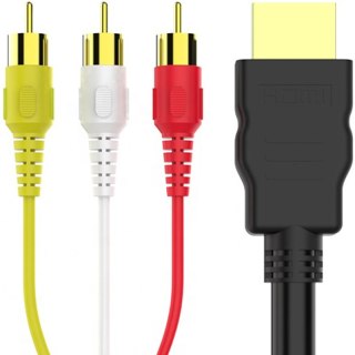 Kabel kabel adapter przejściówka przewód 3x rca cinch hdmi 2.0 audio video 1,5m -e383 RTO