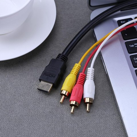 Kabel kabel adapter przejściówka przewód 3x rca cinch hdmi 2.0 audio video 1,5m -e383 RTO