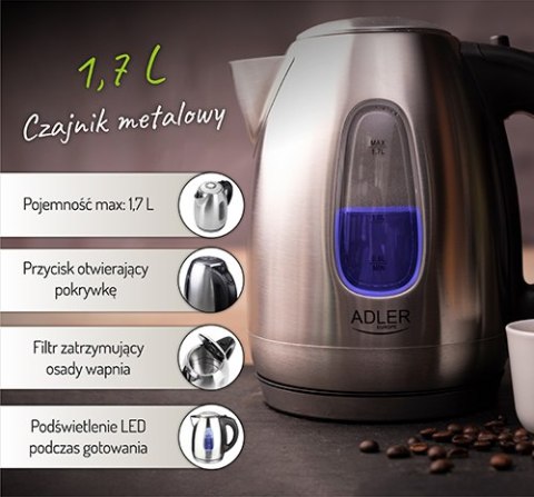 AD 1223 Czajnik metalowy 1,7 l ADLER