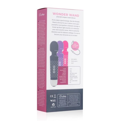 Wibrator mini wand EasyToys różowy USB 20 cm