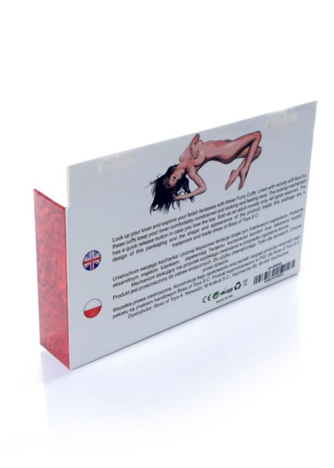 Kajdanki pluszowe Fetish B Series czerwone