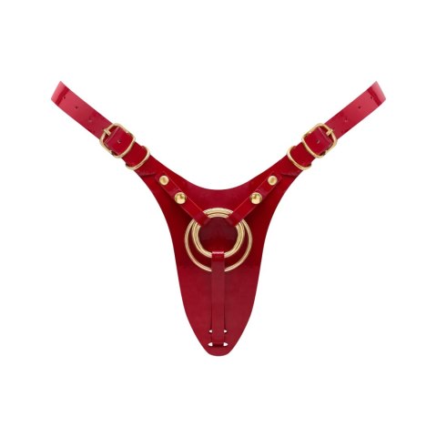 Uprząż do strap on Fabulous Strap on me czerwona błyszcząca