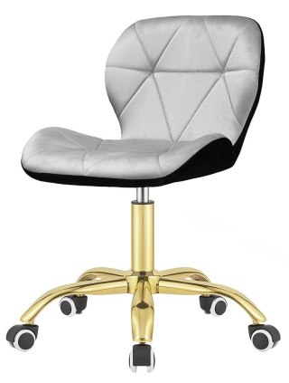 Lugano Krzesło obrotowe VASTO OFFICE VELVET BLACK + GREY GOLD