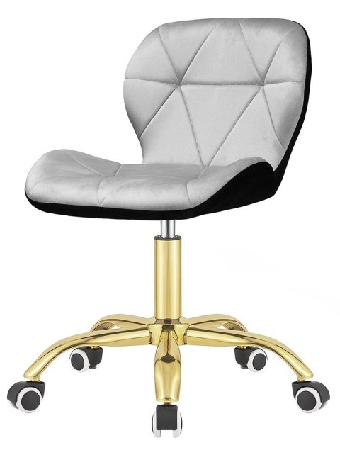 Lugano Krzesło obrotowe VASTO OFFICE VELVET BLACK + GREY GOLD