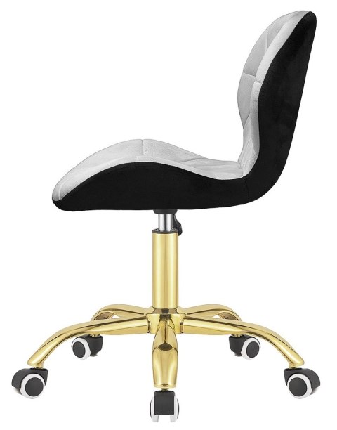 Lugano Krzesło obrotowe VASTO OFFICE VELVET BLACK + GREY GOLD