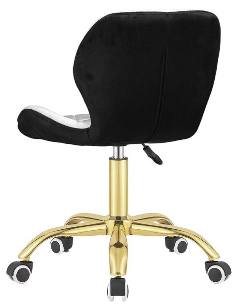 Lugano Krzesło obrotowe VASTO OFFICE VELVET BLACK + GREY GOLD