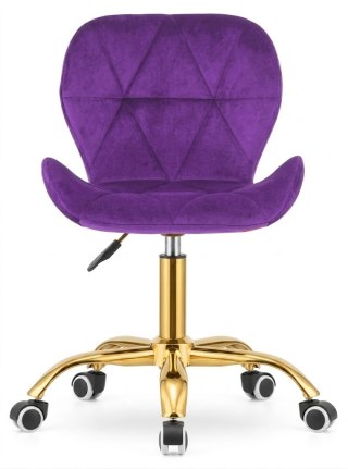 Lugano Krzesło obrotowe VASTO OFFICE VELVET PURPLE GOLD