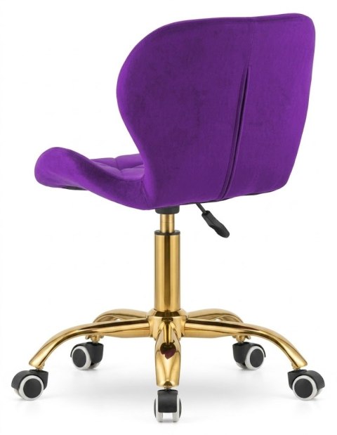 Lugano Krzesło obrotowe VASTO OFFICE VELVET PURPLE GOLD