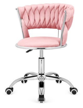 Lugano Krzesło obrotowe warkocz TRECCIA OFFICE PINK VELVET