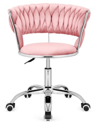 Lugano Krzesło obrotowe warkocz TRECCIA OFFICE PINK VELVET