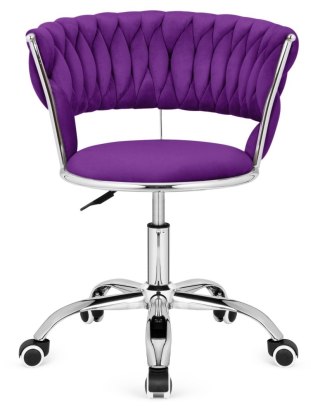 Lugano Krzesło obrotowe warkocz TRECCIA OFFICE PURPLE VELVET