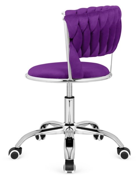 Lugano Krzesło obrotowe warkocz TRECCIA OFFICE PURPLE VELVET