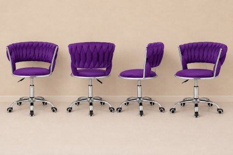 Lugano Krzesło obrotowe warkocz TRECCIA OFFICE PURPLE VELVET
