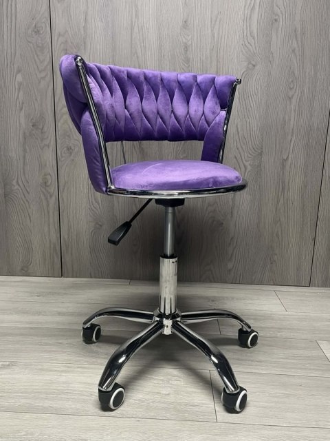 Lugano Krzesło obrotowe warkocz TRECCIA OFFICE PURPLE VELVET