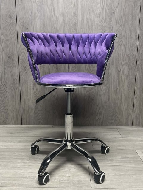 Lugano Krzesło obrotowe warkocz TRECCIA OFFICE PURPLE VELVET
