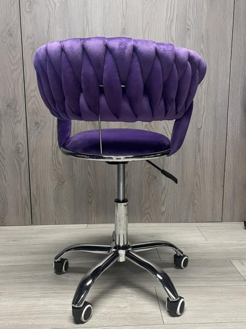 Lugano Krzesło obrotowe warkocz TRECCIA OFFICE PURPLE VELVET