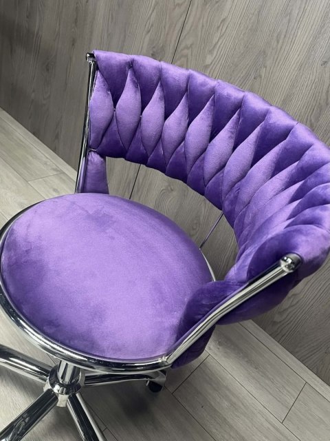 Lugano Krzesło obrotowe warkocz TRECCIA OFFICE PURPLE VELVET
