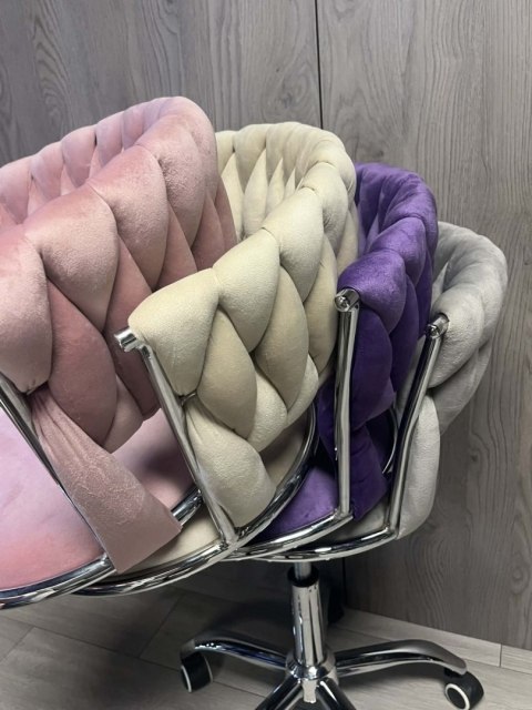 Lugano Krzesło obrotowe warkocz TRECCIA OFFICE PURPLE VELVET