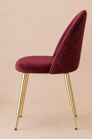 Lugano Krzesło tapicerowane GLORIA BURGUNDY VELVET GOLD
