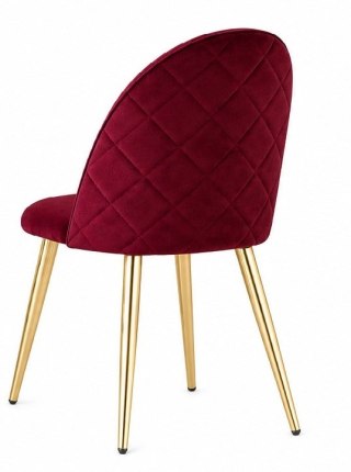 Lugano Krzesło tapicerowane GLORIA BURGUNDY VELVET GOLD