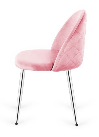 Lugano Krzesło tapicerowane GLORIA PINK VELVET SILVER